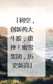 利空，创新药大牛股，重挫！蜜雪集团，历史新高