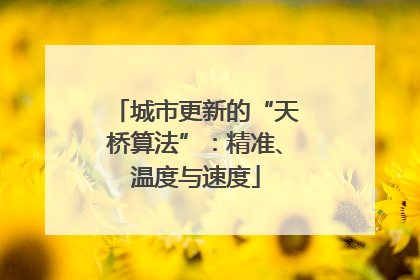 城市更新的“天桥算法”：精准、温度与速度