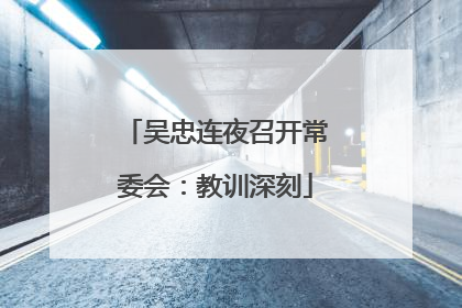 吴忠连夜召开常委会：教训深刻