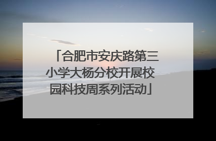 合肥市安庆路第三小学大杨分校开展校园科技周系列活动