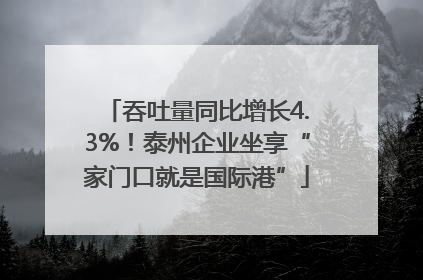吞吐量同比增长4.3%！泰州企业坐享“家门口就是国际港”
