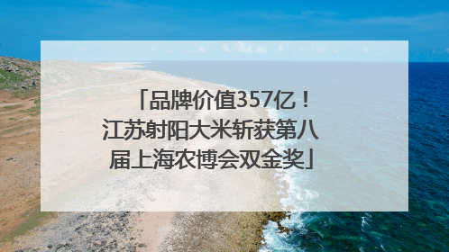 品牌价值357亿！江苏射阳大米斩获第八届上海农博会双金奖