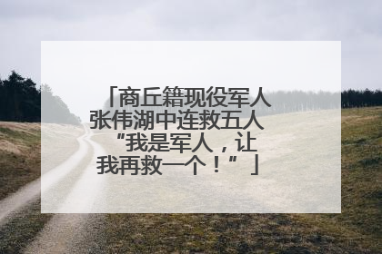 商丘籍现役军人张伟湖中连救五人 “我是军人，让我再救一个！”