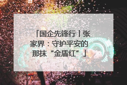 国企先锋行丨张家界：守护平安的那抹“金盾红”