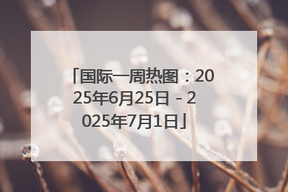 国际一周热图：2025年6月25日－2025年7月1日