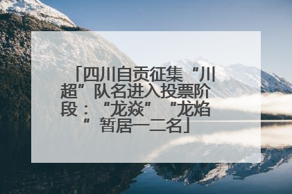 四川自贡征集“川超”队名进入投票阶段：“龙焱”“龙焰”暂居一二名