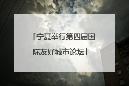 宁夏举行第四届国际友好城市论坛