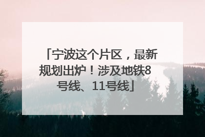 宁波这个片区，最新规划出炉！涉及地铁8号线、11号线