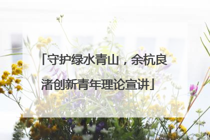 守护绿水青山，余杭良渚创新青年理论宣讲