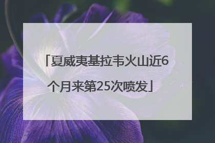 夏威夷基拉韦火山近6个月来第25次喷发