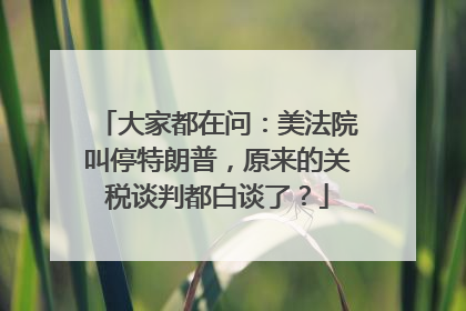 大家都在问：美法院叫停特朗普，原来的关税谈判都白谈了？