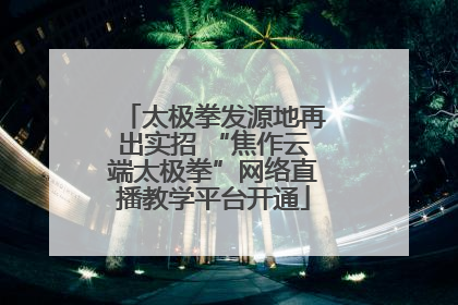 太极拳发源地再出实招 “焦作云端太极拳”网络直播教学平台开通