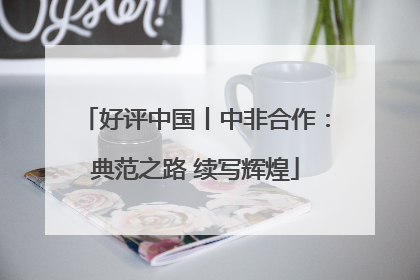好评中国丨中非合作：典范之路 续写辉煌