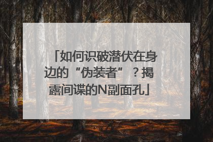 如何识破潜伏在身边的“伪装者”？揭露间谍的N副面孔