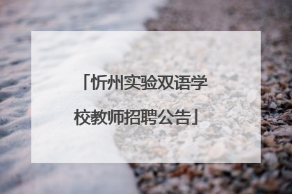 忻州实验双语学校教师招聘公告