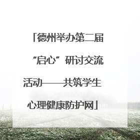 德州举办第二届“启心”研讨交流活动——共筑学生心理健康防护网