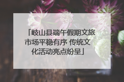 岐山县端午假期文旅市场平稳有序 传统文化活动亮点纷呈