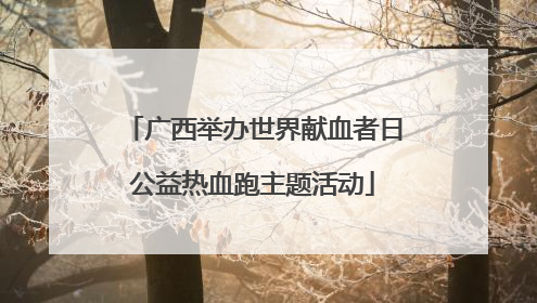 广西举办世界献血者日公益热血跑主题活动