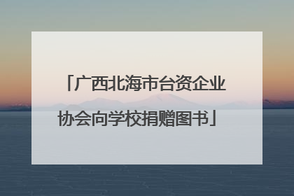 广西北海市台资企业协会向学校捐赠图书
