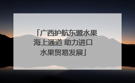 广西护航东盟水果海上通道 助力进口水果贸易发展