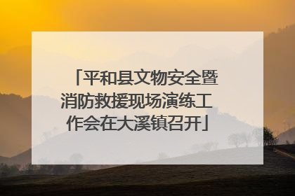 平和县文物安全暨消防救援现场演练工作会在大溪镇召开