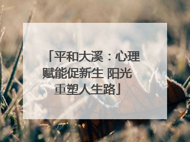 平和大溪：心理赋能促新生 阳光重塑人生路