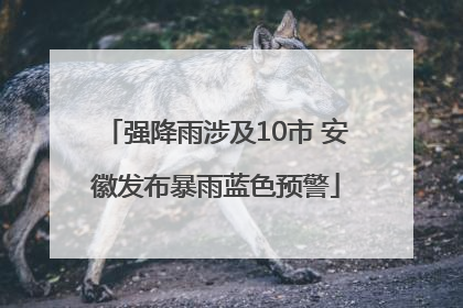 强降雨涉及10市 安徽发布暴雨蓝色预警