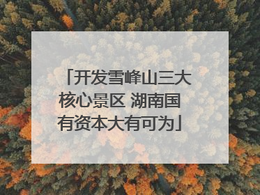 开发雪峰山三大核心景区 湖南国有资本大有可为