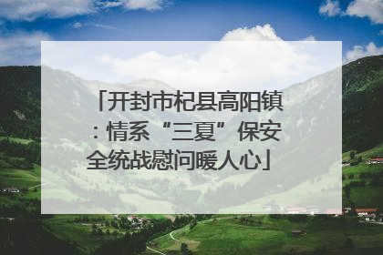 开封市杞县高阳镇：情系“三夏”保安全统战慰问暖人心