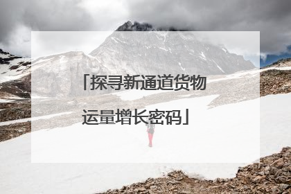 探寻新通道货物运量增长密码
