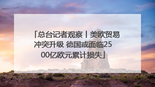 总台记者观察丨美欧贸易冲突升级 德国或面临2500亿欧元累计损失