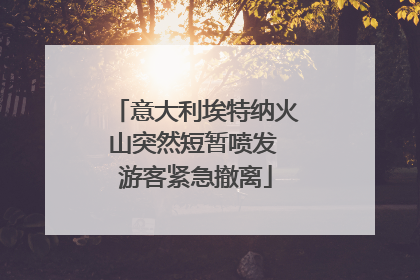 意大利埃特纳火山突然短暂喷发 游客紧急撤离