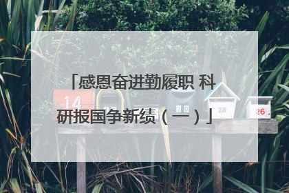感恩奋进勤履职 科研报国争新绩（一）