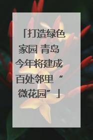 打造绿色家园 青岛今年将建成百处邻里“微花园”