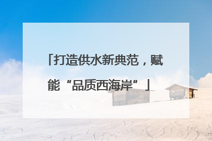 打造供水新典范，赋能“品质西海岸”