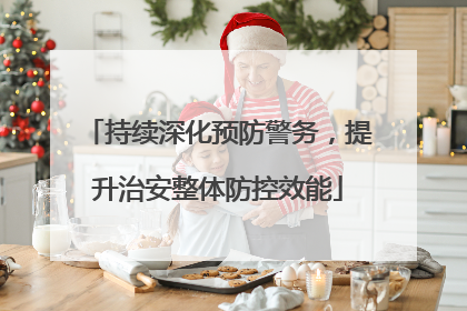 持续深化预防警务，提升治安整体防控效能