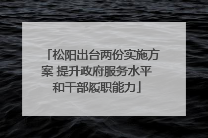 松阳出台两份实施方案 提升政府服务水平和干部履职能力