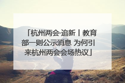杭州两会·追新丨教育部一则公示消息 为何引来杭州两会会场热议
