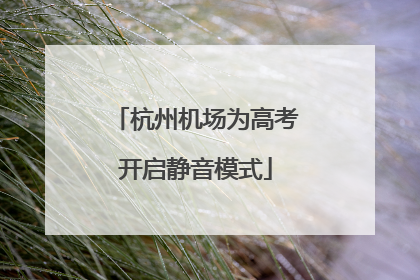 杭州机场为高考开启静音模式