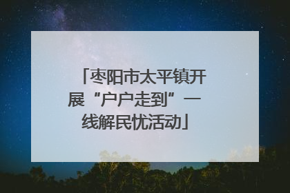 枣阳市太平镇开展“户户走到”一线解民忧活动