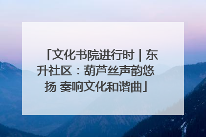 文化书院进行时｜东升社区：葫芦丝声韵悠扬 奏响文化和谐曲