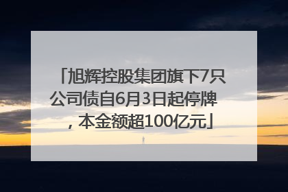 旭辉控股集团旗下7只公司债自6月3日起停牌，本金额超100亿元
