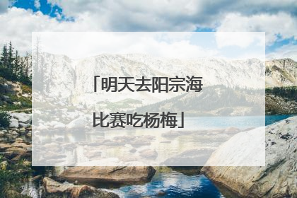 明天去阳宗海比赛吃杨梅