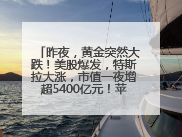 昨夜，黄金突然大跌！美股爆发，特斯拉大涨，市值一夜增超5400亿元！苹果传来大消息