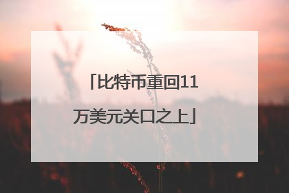 比特币重回11万美元关口之上