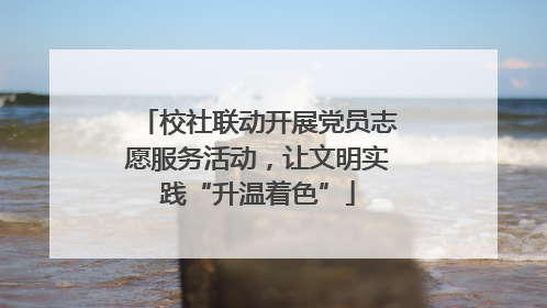 校社联动开展党员志愿服务活动，让文明实践“升温着色”