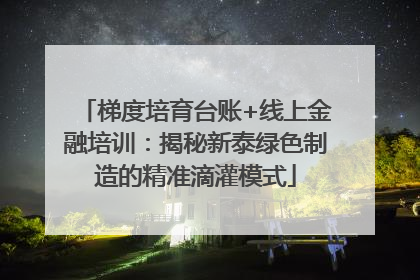 梯度培育台账+线上金融培训：揭秘新泰绿色制造的精准滴灌模式