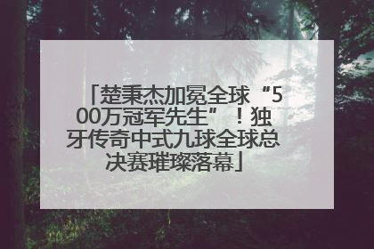 楚秉杰加冕全球“500万冠军先生”！独牙传奇中式九球全球总决赛璀璨落幕