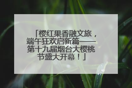 樱红果香融文旅，端午狂欢启新篇——第十九届烟台大樱桃节盛大开幕！