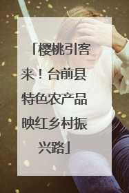 樱桃引客来！台前县特色农产品映红乡村振兴路